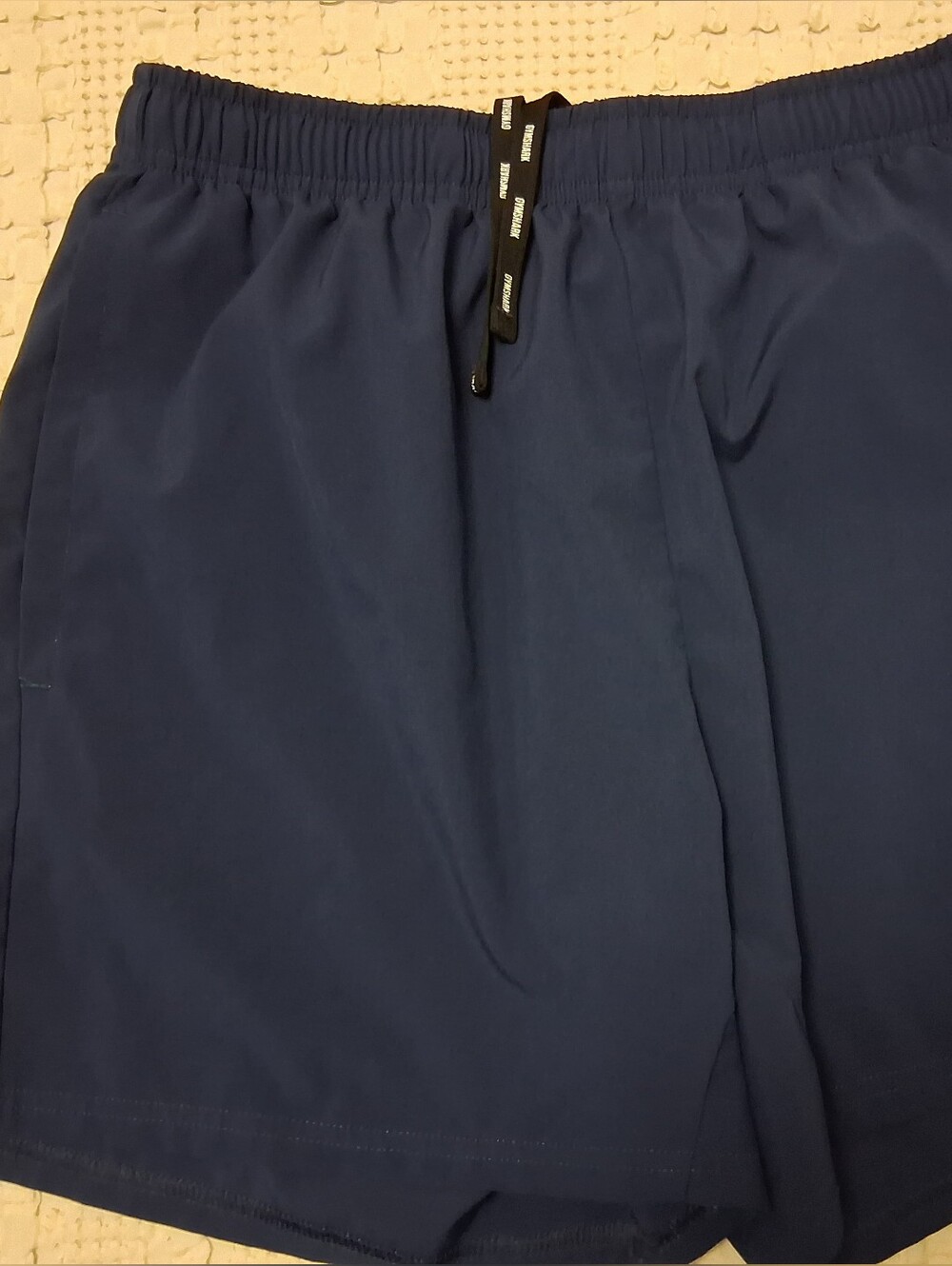 Gymshark Men's Navy Elastic Waist Shorts - Size Large